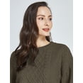 thumbnail image 6 of SSLR Womens Sweaters Oversized Crewneck Cropped Sweaters Long Lantern Sleeve Knitted Pullover Sweaters, 6 of 7