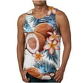 thumbnail image 2 of IROINNID Round Neckline Summer Tops For Men Sleeveless Hawaiian 3D Non Positioning Tank Top Sports Sleeveless T-shirt Tank Top/shirt Blouses Pullover Graphic Print Tops, 2 of 5