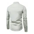 thumbnail image 3 of Camisa Slim Fit Cuello Mao Manga Larga Hombre Vestir Casual, 3 of 6