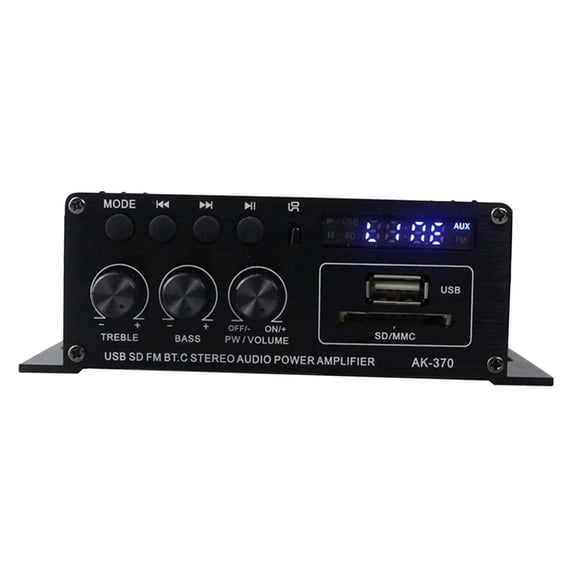 Amplificador de poder,Amplificador de potencia de audio estéreo de audio para el hogar del automóvil,Altavoces del amplificador de potencia del receptor 12V Bluetooth,Altavoz HiFi AMP Mini