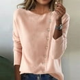 thumbnail image 2 of Womens Long Sleeve Tops T Shirts Plus Size Winter Button Down Knit Sweater Soft Casual Fall Clothes for Women Tees Blouses Red S, 2 of 4