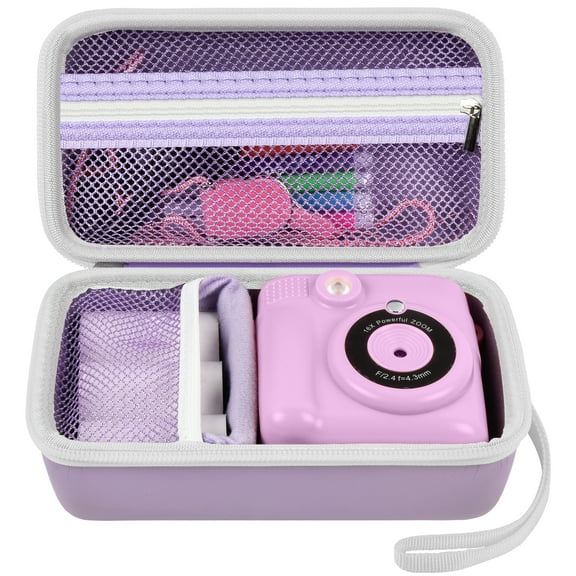 Instant Print Camera Case Compatible with ESOXOFFORE for Anchioo for WEEFUN for GKTZ, Film Camera Storage Holder Organizer Bag-Purple (Box Only）