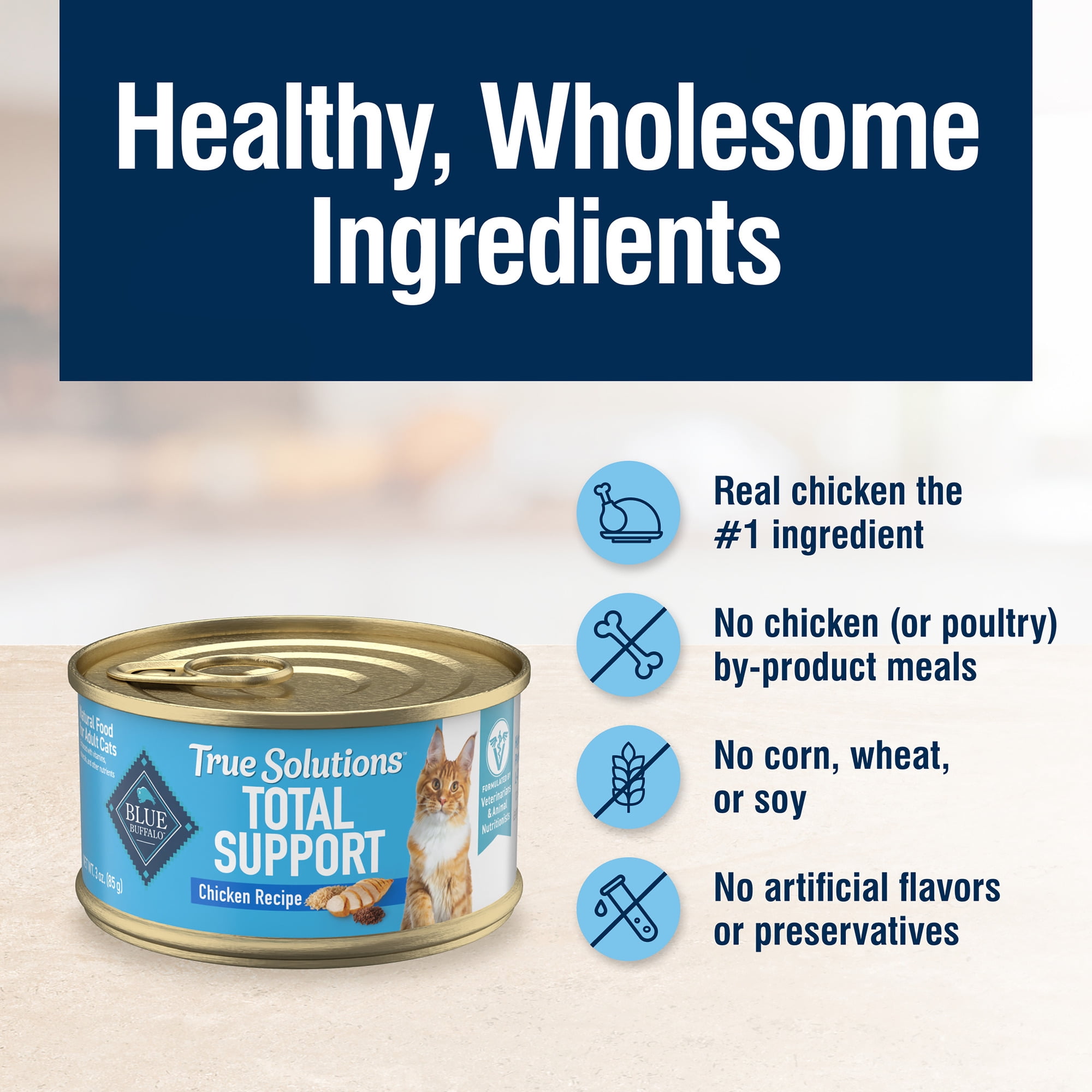 (24 pack) Blue Buffalo True Solutions Total Support Wet Cat Food, 3-oz. Can