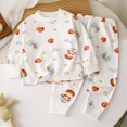 thumbnail image 2 of TOWED22 Toddler Boys Fall Winter Set Long Sleeve Cute Print Graphic Crewneck Sweatshirt Elastic Waist Joggers 2 Piece Warm Outfits Clothes(Red,4-5 Y), 2 of 6