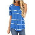 thumbnail image 1 of Puntoco Blusas sueltas de manga corta con cuello redondo y estampado informal para mujer Puntoco Puntoco-1129, 1 of 5