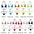 thumbnail image 2 of HEVIRGO 2Pcs Lady Solid Color Halter Mini Bra G-String Bikini Set Swimwear Swimsuit, 2 of 10