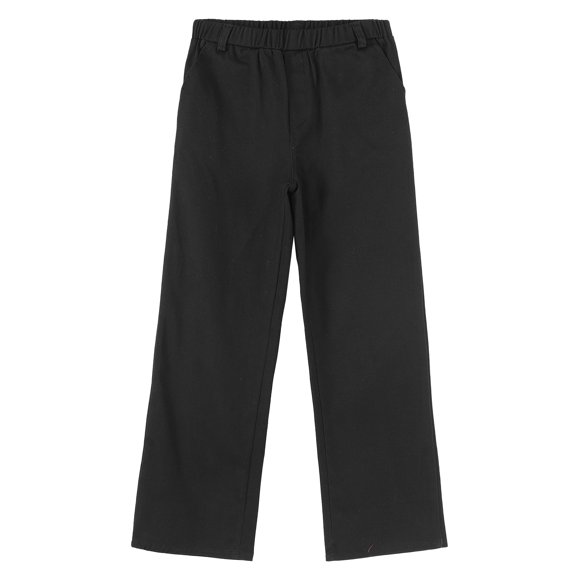 Ocealan Boys Solid Tuxedo Trousers Elastic Waist Chino Pants School Uniform Suit Pants Black 6