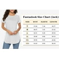 thumbnail image 7 of Fantaslook Short Sleeve T Shirts for Women Crew Neck Side Split Tunic Tops Casual Summer Shirts, 7 of 7