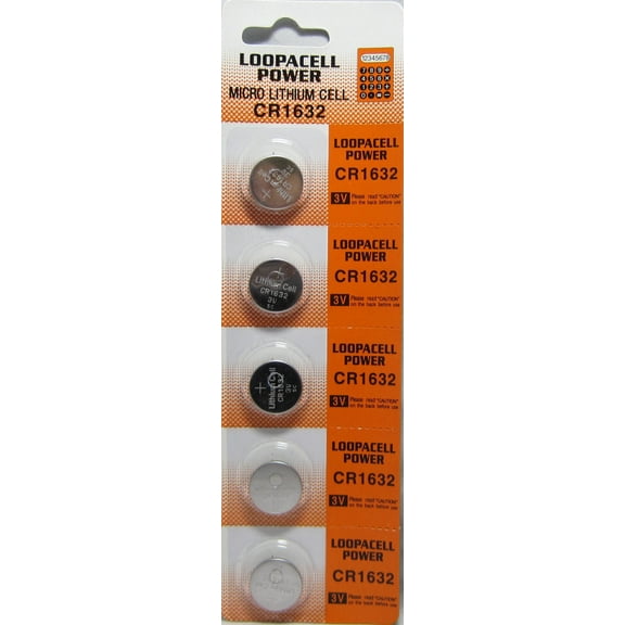5 Pcs Loopacell Lithium Coin Battery 3v Keyless Entry and Remote Controls CR1632