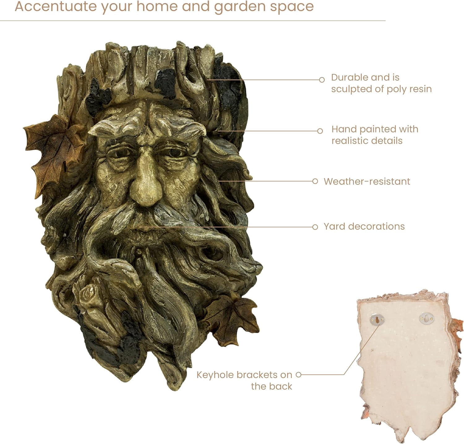 Bits and Pieces Old Man Tree Hanging Planters Sculpture Garden Peeker Art