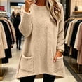 thumbnail image 5 of Casual Loose Tops Zaewscy Women's Fashion Solid Color Long Sleeve Winter Leisure Elegant Top Beige L, 5 of 6