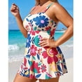 thumbnail image 6 of Stamzod Floral Swim Suits for Women 2026 Plus Size Bathing Suit Two Piece Tummy Control Swim Dress with Boyshorts, 6 of 7