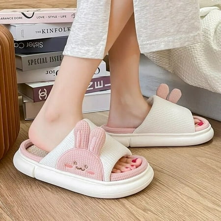 

CoCopeanut Cute Rabbit EVA Clouds Slipper for Woman Designer Kawaii Bear Bedroom Cartoon Home Shoes Slides Platform Couples Female Sandals