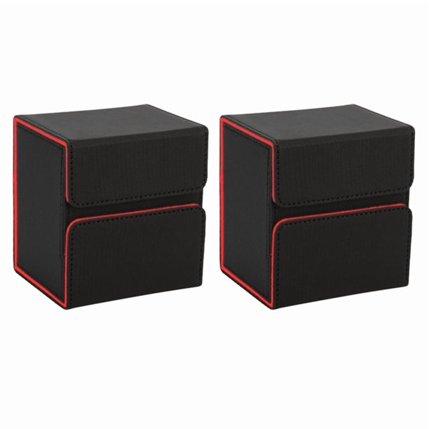 Caja de Almacenamiento Portátil de Juegos de Mesa, Protector de Tarjeta, Caja de Almacenamiento de Gran Capacidad Negro + Naranja