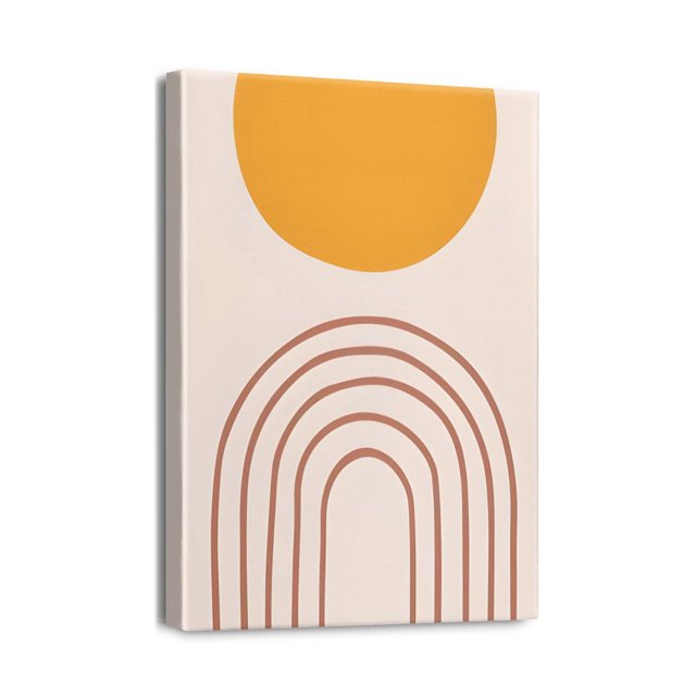 Exquisite Abstract Wall Art Prints - 12x16inch Unframed Boho Decor, Minimalist Geometric Neutral Line Art - Perfect for a Classy Mid Century Modern Bedroom Atmosphere.