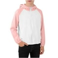 thumbnail image 1 of RXMEKW Color Block Sun Protection Jacket for Boys And Girls With Zipper Long Sleeve Outdoor Wear in Blue Pink Gray, 1 of 9