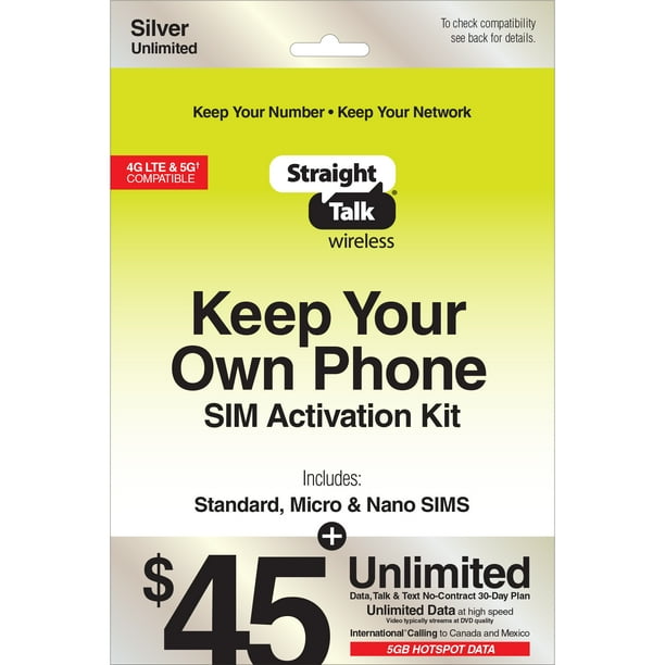 Kit SIM Tracfone Bring Your Own Phone – Senza Credito – Per USA – Nuovo