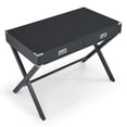 thumbnail image 4 of Computer Desk Solid Wood Office Desk With Storage Drawers X-Shaped Support Legs For Home Office 42"Lx23.88"Wx30"H, 4 of 9