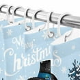thumbnail image 5 of Blue Snowman Shower Curtain, 66" x 72", Christmas Tree Winter Snowflake Light Blue Waterproof Bathroom Curtain Washable Shower Curtain Set with 12 Hooks, 5 of 6
