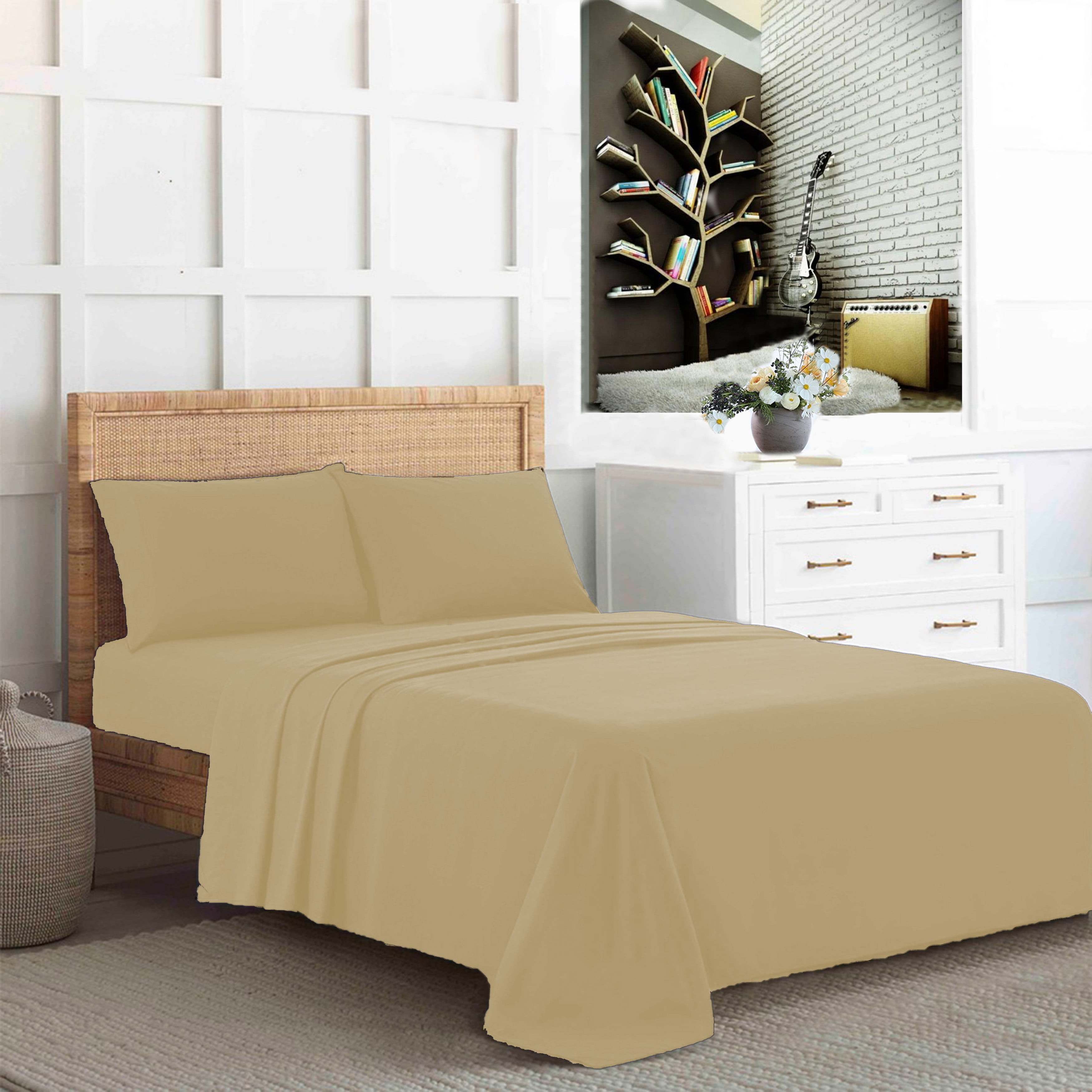 Antibacterial. 100% bamboo Bamboo super king size bed fitted sheet Taupe 