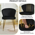 thumbnail image 3 of DEXS Velvet Vanity Chair Modern Makeup Chair with Golden Legs and Back Support, Small Accent Chair for Dressing Table Living Room Bedroom.Black, 3 of 14