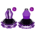 thumbnail image 1 of Jizyo Robe Tutu à Sequins pour Filles Jupe Scintillante Justaucorps Tenue de Danse Jazz Hip Hop Violet 16, 1 of 6