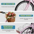 thumbnail image 3 of FICISOG 7 Speed Womens Bike with Rattan Basket & Lock, 24/26 inch Beach Cruiser Bike for Women, Womens Commuter Bicycle Lightweight City Bikes for Adults Ladies, 3 of 8