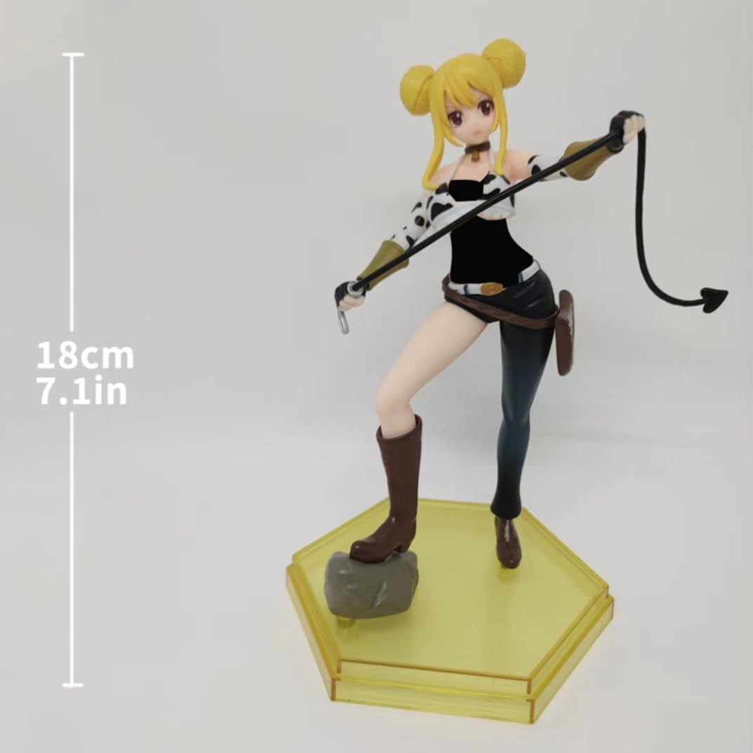 New Fairy Tail Erza Lucy Heartfilia (Taurus Ver) Character Anime Model Statue Action Figures Desktop Ornament Popular Decorations Fan Souvenirs Creative Gift Collectable
