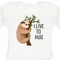 thumbnail image 4 of Inktastic I Live to Hug Cute Sloth on a Branch Boys or Girls Long Sleeve Baby Bodysuit, 4 of 5