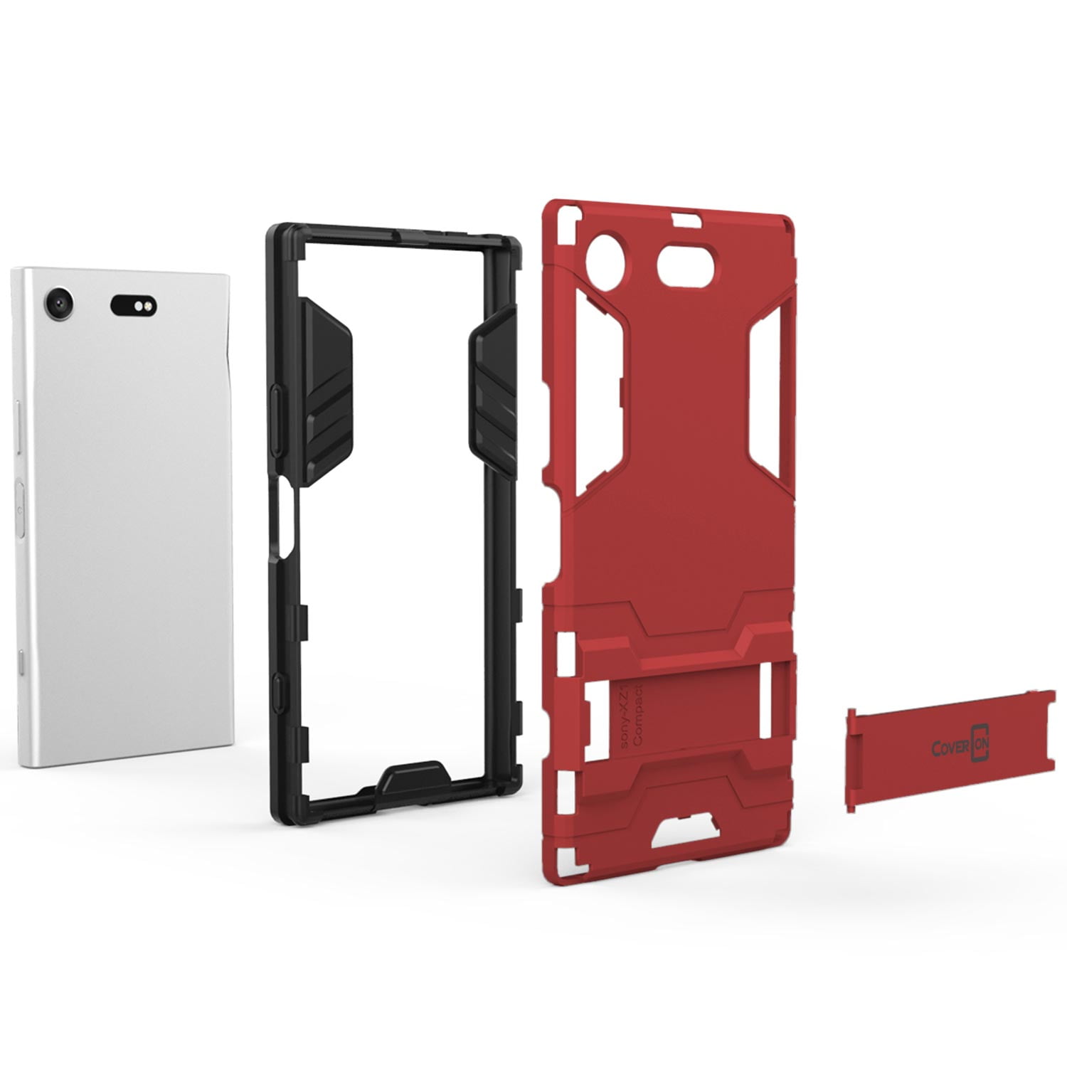 スマートフォン本体 good as new. complete box and cover case CoverON Sony Xperia XZ1 Compact Case, Shadow Armor Series