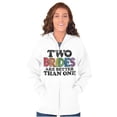 thumbnail image 3 of Two Brides Better Than One LGBT Pride Womens Plus Size Graphic Zipper Hoodie Brisco Brands 4X, 3 of 5