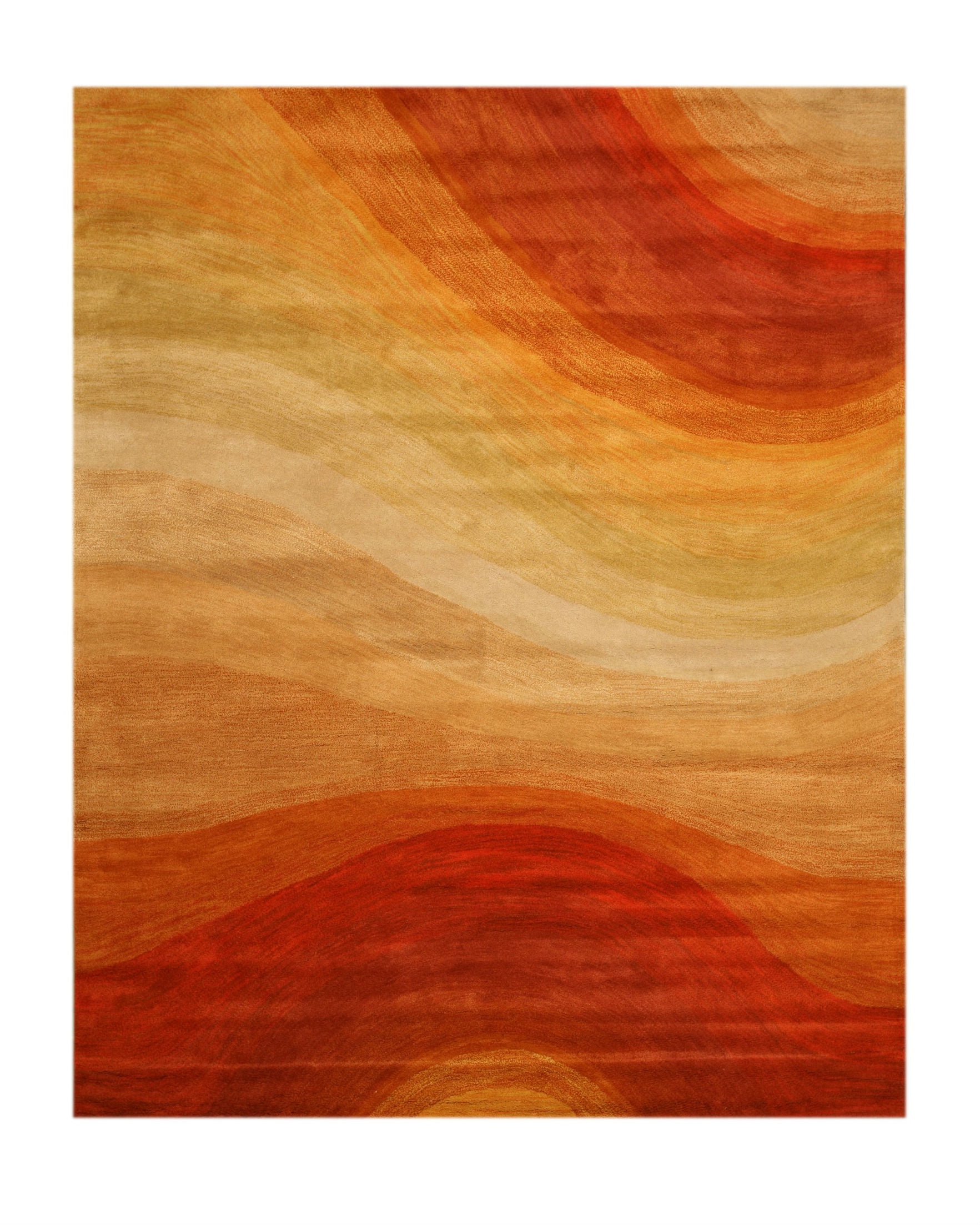 Handtufted Wool Orange Contemporary Abstract Desert Rug