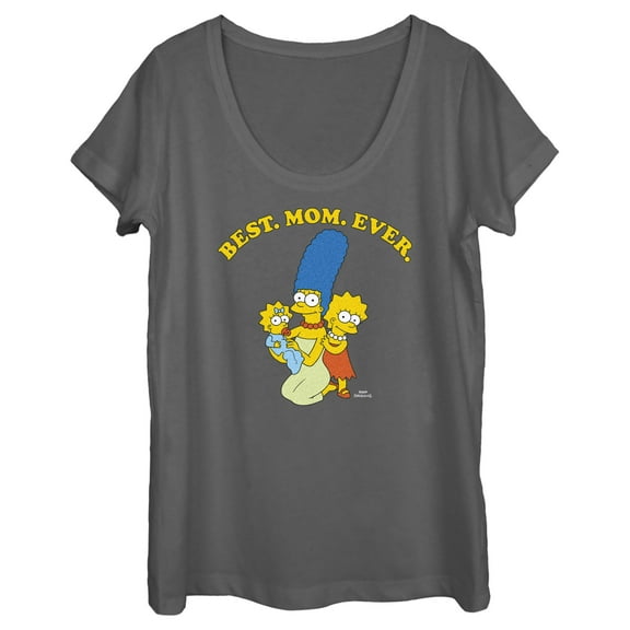 Women's The Simpsons Marge Best Mom Ever Graphic Tee Charcoal Large