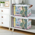 thumbnail image 2 of Yayeee Foldable Storage Basket for Shelves with Handles Waterproof Cloth Bins, Ocean Boat, 2 of 7