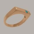thumbnail image 3 of LBG British Made 14k Rose Gold Real Genuine Turquoise Mens Band Ring - 33 size options - Size 5.75, 3 of 6