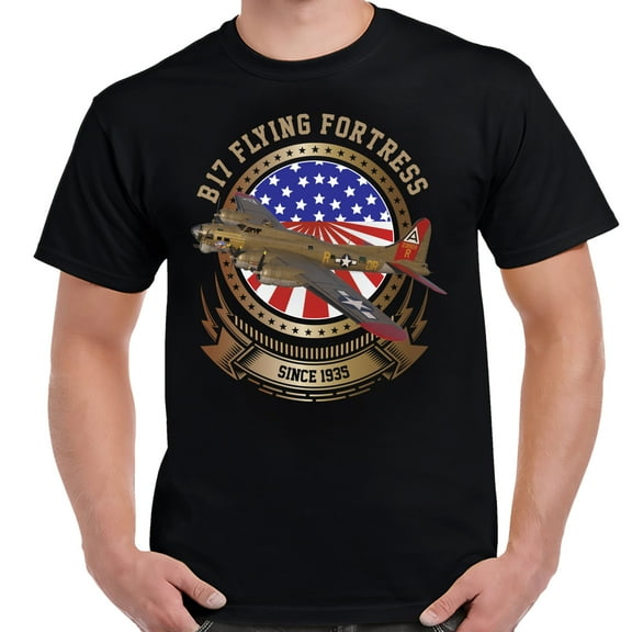 B-17 Flying Fortress Men's T-Shirt-3XL-Black