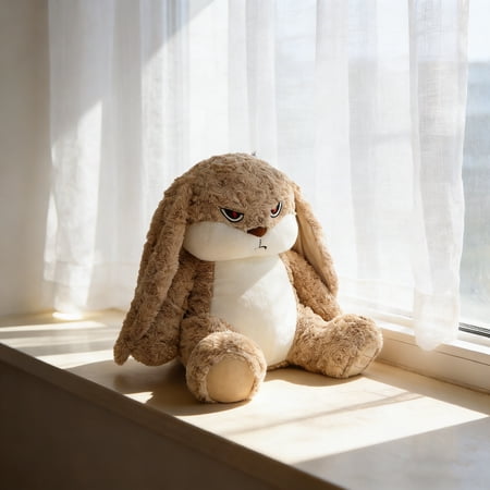 10.62 Inch Angry Bunny Plush – Ultra-Soft Rabbit Stuffed Animal Fun Easter Basket Stuffer Great Gift for Kids Friends & Family This Spring Season