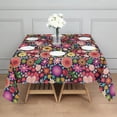 thumbnail image 3 of Pioneer Flower Floral Print Pattern Square Tablecloth,Waterproof Square Table Cover,Wipeable Spillproof Washable Table Cover for Home Kitchen Party Decor 52"x52"(132x132cm), 3 of 6
