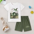 thumbnail image 2 of TOWED22 Baby Boy Outfits 2 Pieces Round Neck Short Sleeve Crewneck T-Shirt Elastic Waist Shorts Dinosaur Print Clothes(AG,2-3 Y), 2 of 9