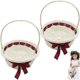 thumbnail image 1 of Wedding Flower Basket Rattan Flower Girl Basket with Handle Wedding Bridesmaid Handheld Flower Basket Rattan, red, 2PCS, 1 of 4