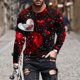 thumbnail image 1 of Blusas y camisas de manga larga y cuello redondo para hombre, camisetas casuales con estampado de moda y cuello redondo, blusas de licra de manga corta para hombre., 1 of 5