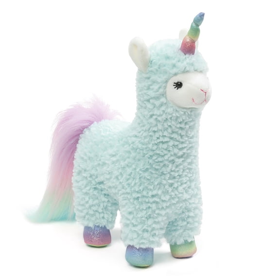 GUND Cotton Candy Llamacorn Plush Toy, Unicorn Stuffed Animal for Ages 1 and Up, Blue/Rainbow, 11”