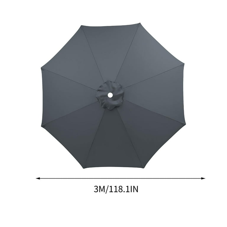 9ft patio umbrella replacement canopy 6 ribs in black Rib/8 Rib Parasol Cloth, (9ft/10ft) UV Resistant Waterproof Rip Resistant Polyester Fabric for Gazebo Garden Backyard Pool Patio Market ( Color : , Size Waterproof and TheLAShop 9 ft 6-Rib Patio