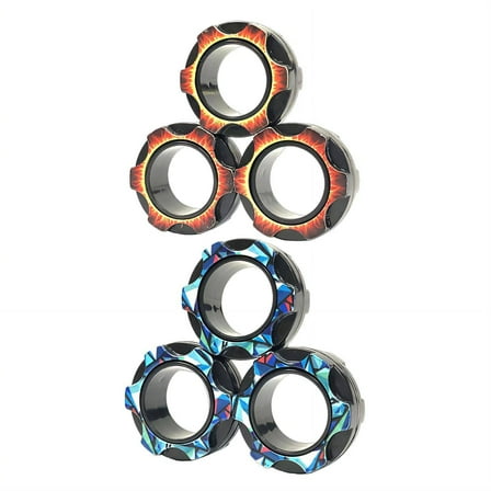 BESTSKY 2Pcs Fidget Spinner,Magnetic Force Bracelet Fidget Rings for Anxiety,Fidget Magnets