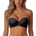 thumbnail image 3 of Mokibras Strapless Bra for Women, Wireless Front Closure Push up Padded Non Tube Jelly Bra, Invisible Strapless Bras with Detachable Shoulder Straps, 3 of 5