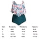 thumbnail image 3 of Traje de baño para mujer, bikini de cintura alta con volantes, traje de baño con cintura alta, traje de baño estampado con volantes, verde XL, 3 of 5
