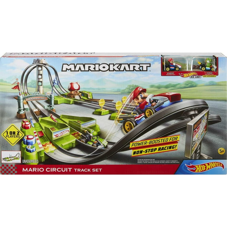  Hot Wheels Mario Kart Circuit Track Set with 1:64 Scale  Die-Cast Kart Replica Ages 5 and Above : Toys & Games