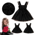 thumbnail image 2 of Solid Dress for Toddler Girls Children Round Neck Sleeveless Lace Puffy Dresses Party Wedding Prom Clothes, 2 of 9