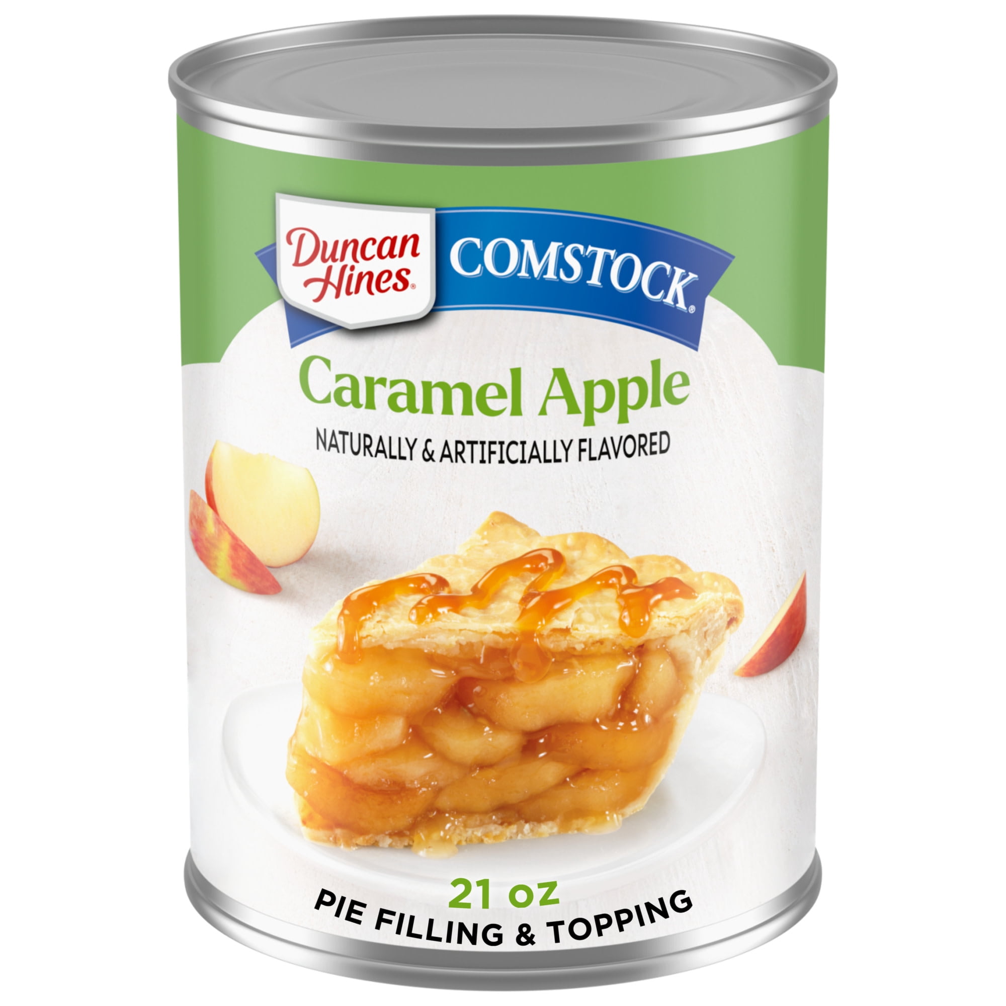 (4 pack) Duncan Hines Comstock, Caramel Apple Pie Filling and Topping, Ready to Use, 21 oz.