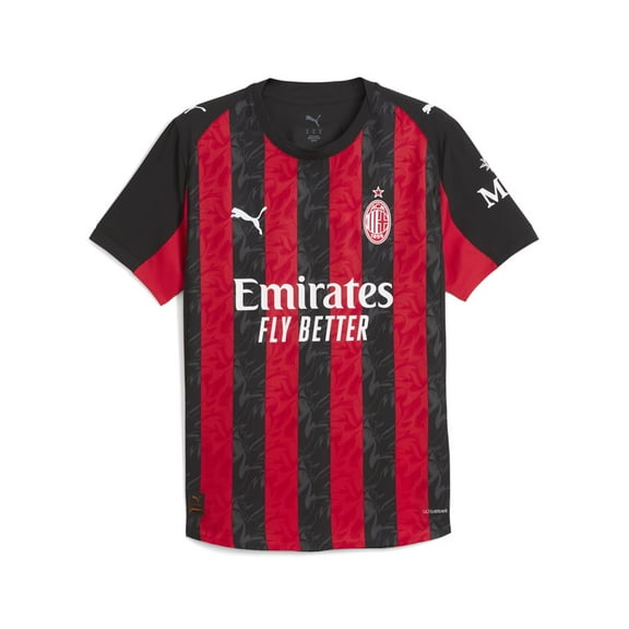 PUMA AC Milan Men's Home Authentic Short Sleeve Jersey 25/26 (US, Alpha, Small, Regular, Regular, Red)
